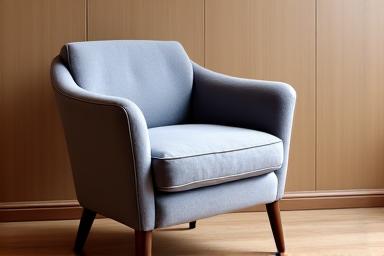 Poltrona di design con un nuovo rivestimento artigianale, evidenziando la qualità del tessuto e della tappezzeria.